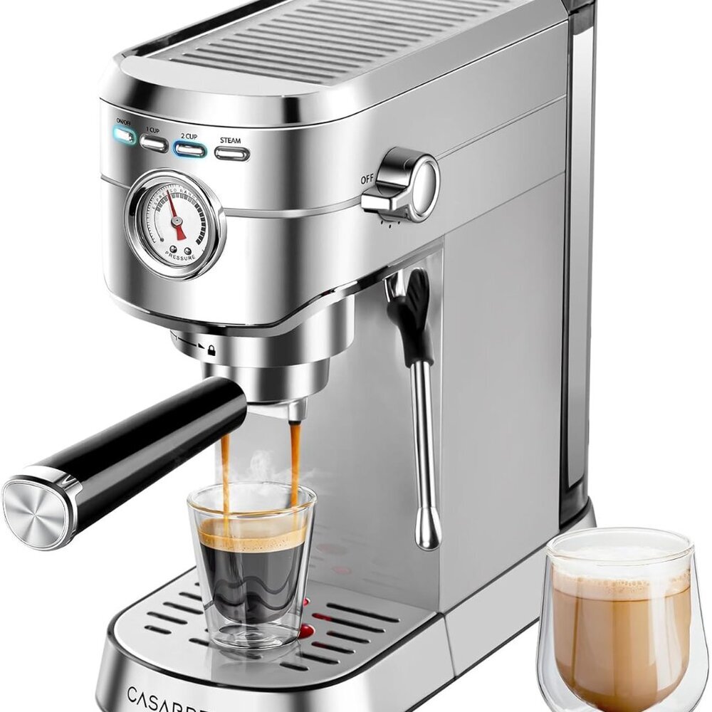 CM5418 Espresso Machine 20 Bar, Compact Espresso Maker with Steam Milk Frother,